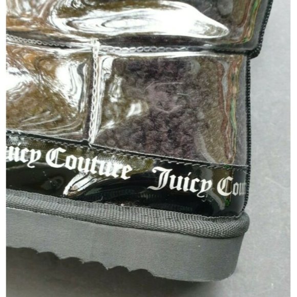 JUICY COUTURE SIZE 8 BOOTIE BOOTS BLACK KLASH CLEAR LOGO - Picture 4 of 12